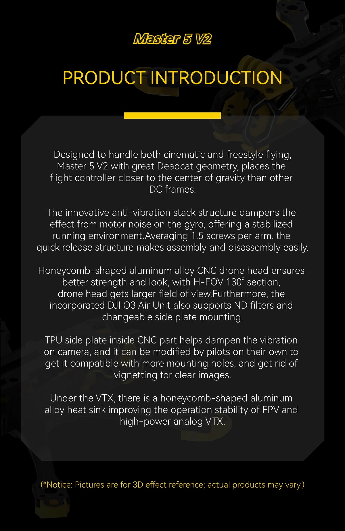 SpeedyBee Master 5 V2 Analog DJI O3 FPV Frame Kit - SB-M5V2-FRAME