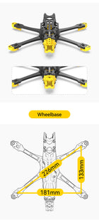 SpeedyBee Master 5 V2 Analog DJI O3 FPV Frame Kit - SB-M5V2-FRAME