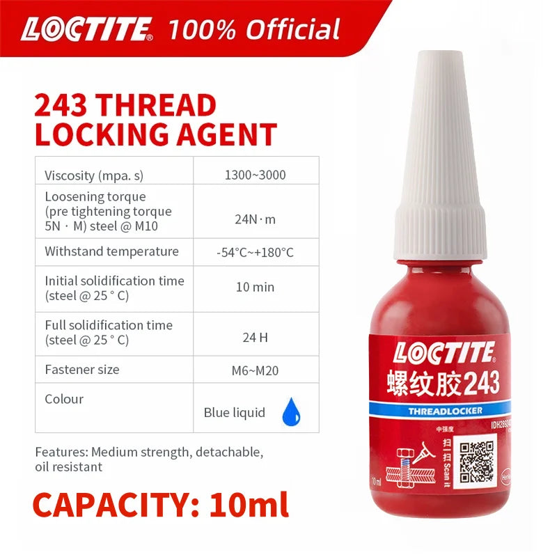 LOCTITE 243 Medium-Strength Threadlocker 10ml
