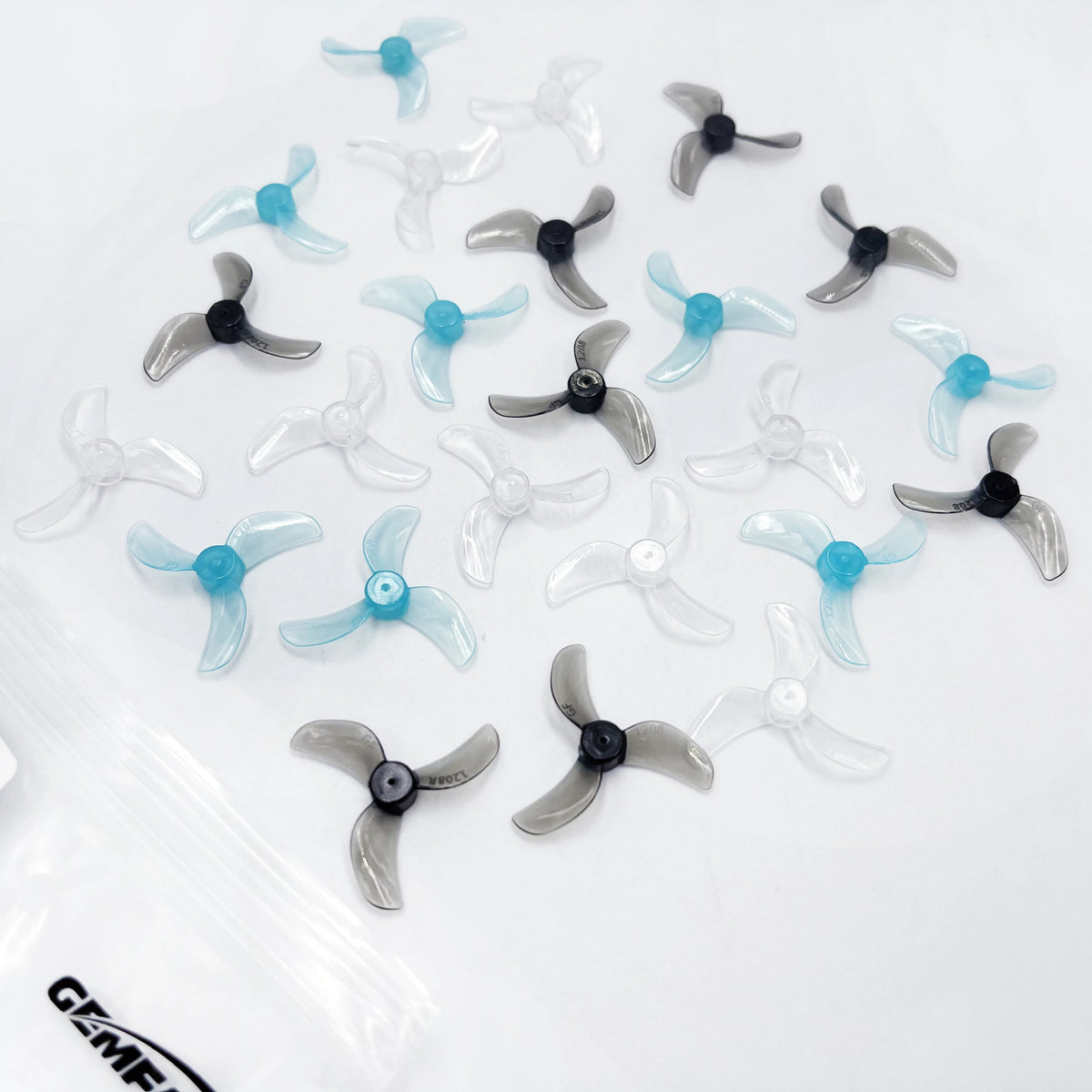 Gemfan 1208 31mm 3-Blade Propellers 8 Pairs for Tinywhoop - 8Pairs Gray 1mm