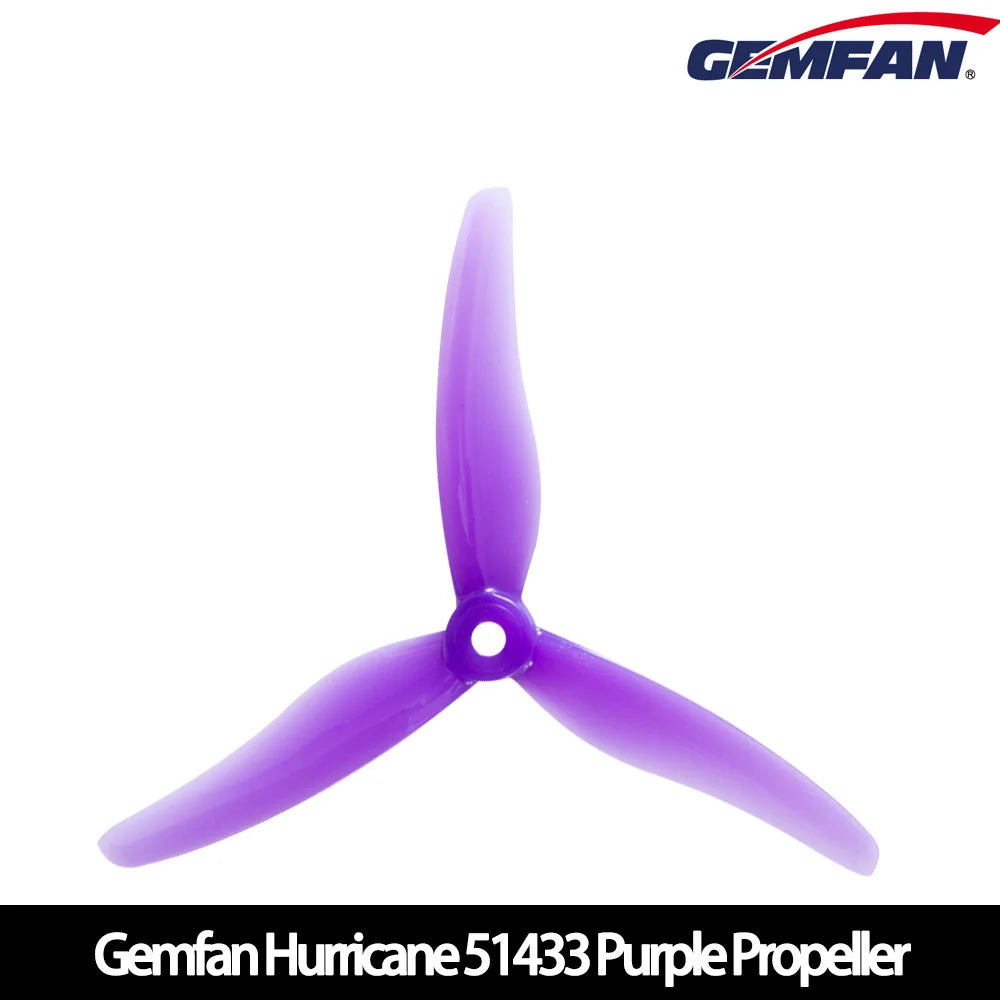 Gemfan Hurricane 51433 5.1x3.5x3 FPV Propellers 2 Pairs PC - 2 Pairs Black