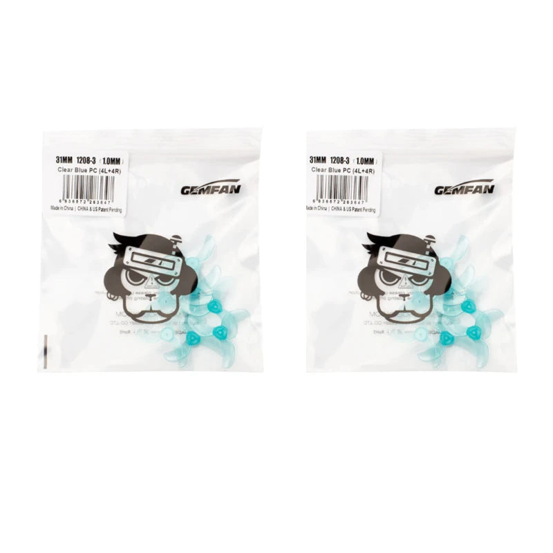 Gemfan 1208 31mm 3-Blade Propellers 8 Pairs for Tinywhoop - 8Pairs Gray 1mm
